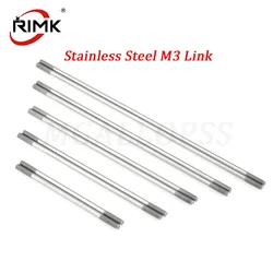 10pcs Stainless Steel Both End Thread Push Rods M3 Multi Length Connecting Rod for Rc Boat Model Plane Cars