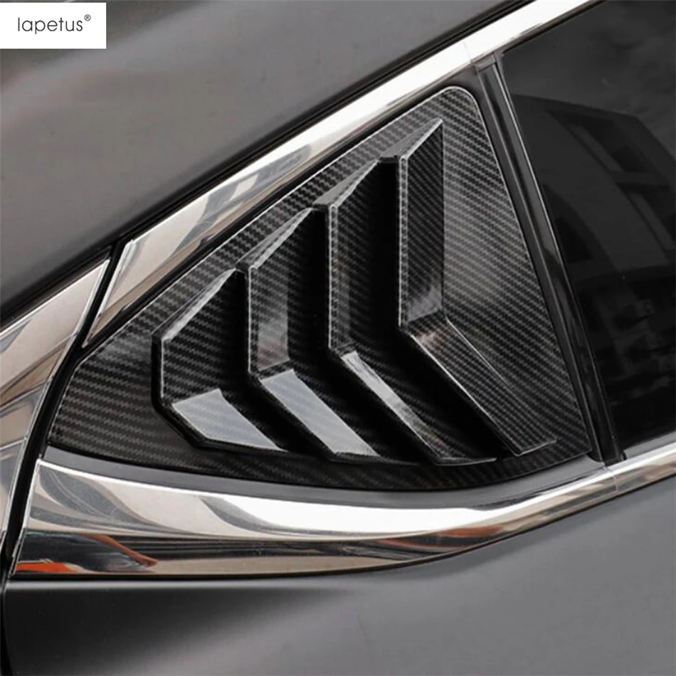 Car Exterior Rear Window Triangle Shutter Louver Panel Decoration Cover Trim For Lexus ES 2018 - 2023 Carbon Fiber Accessories