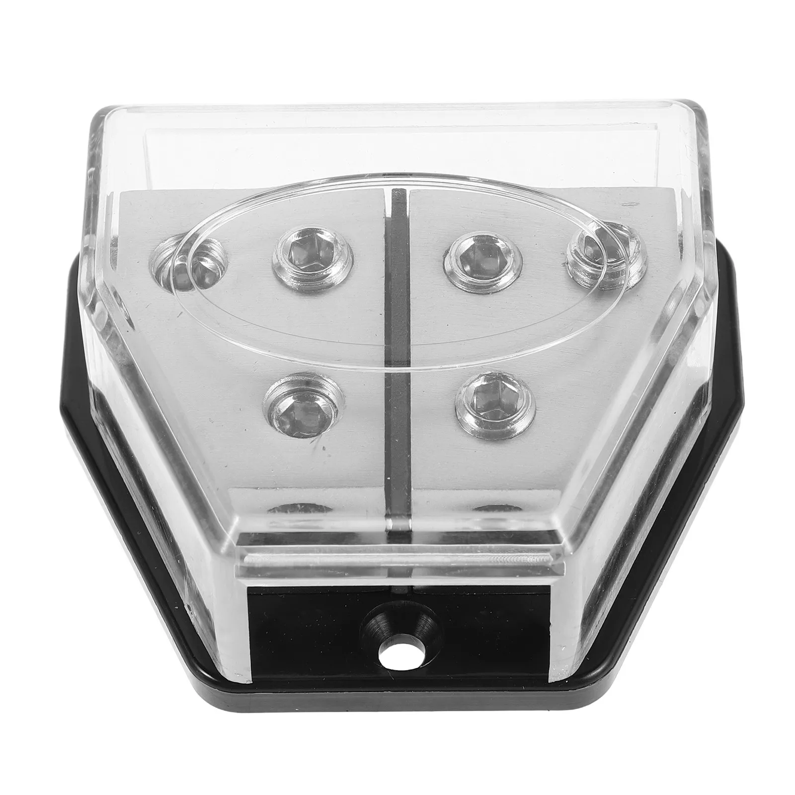 Car Audio Power Distribution Block 6 Way Compact Nickel-Plated Copper Amplifier Terminal Block Car Stereo Power Wire Splitter