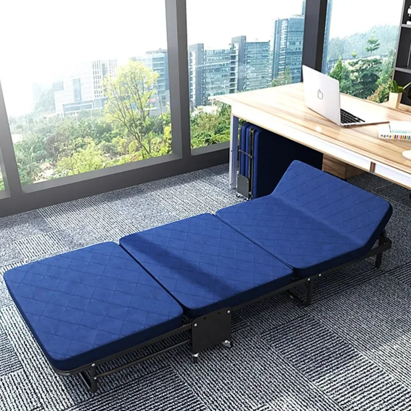 

BB Folding Bed Belt Mattress Japanese Style Sofa Manufacturer Wholesale Adjustable Bedroom Lunch Break Metal Foldable Bed 2 Sets