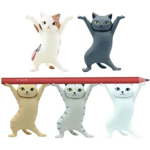 Cute Gifts Desk Decor Funny Office Decor Cute Pen Holder Funny Office Desk Kawaii Daing Cat 5 Cats Set