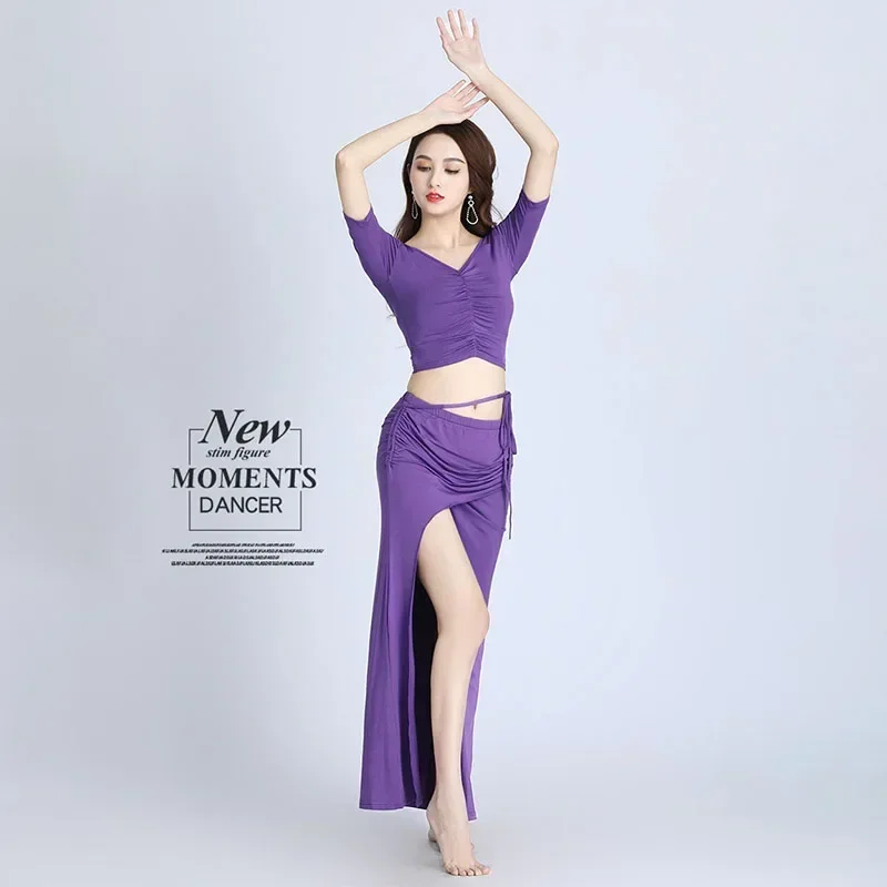 ชุดเต้นระบำหน้าท้องสุดเซ็กซี่สำหรับผู้หญิงเสื้อผ้าชุดกระโปรงยาวสไตล์ตะวันออกชุดนักเต้นชนเผ่าตะวันออก