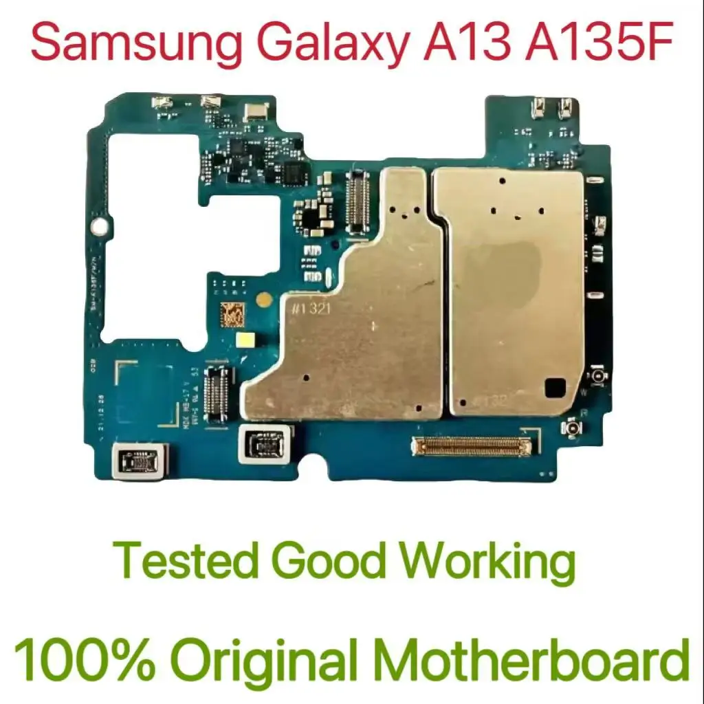 Original Unlocked Main Board For Samsung Galaxy A13 A135F 5G Mainboard Motherboard Unlocked With Chips Circuits Flex Cable