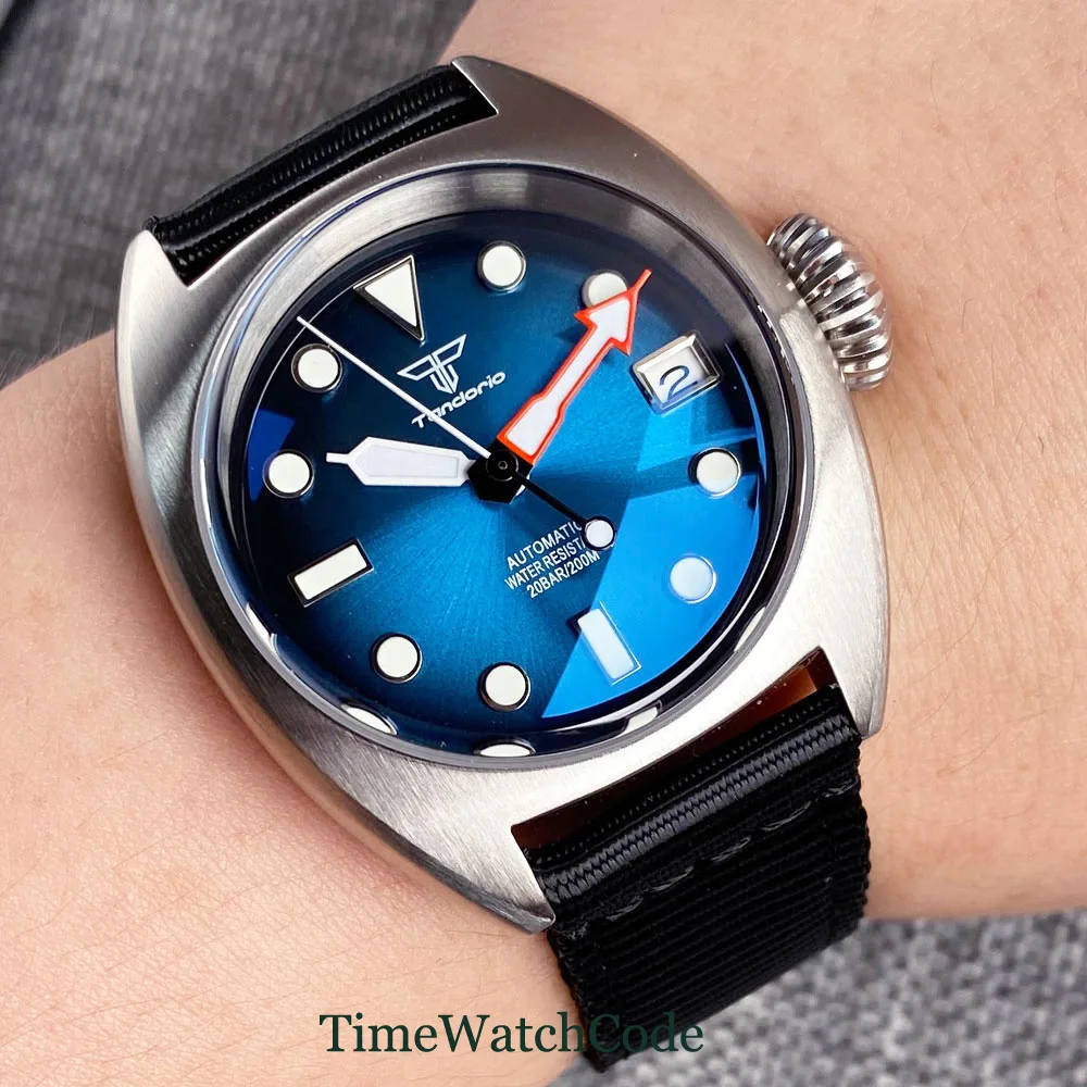 

Tandorio 20ATM Diver Automatic Watch for Men NH35 PT5000 36mm 200m Water Resist Blue Dial AR Coating Sapphire Crystal Auto Date