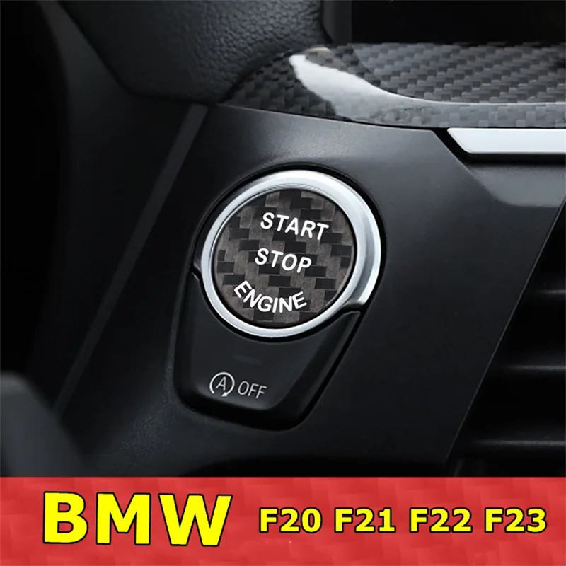 

Car Engine Start Stop Button Cover Real Carbon Fiber Sticker For BMW F20 F21 F22 F23