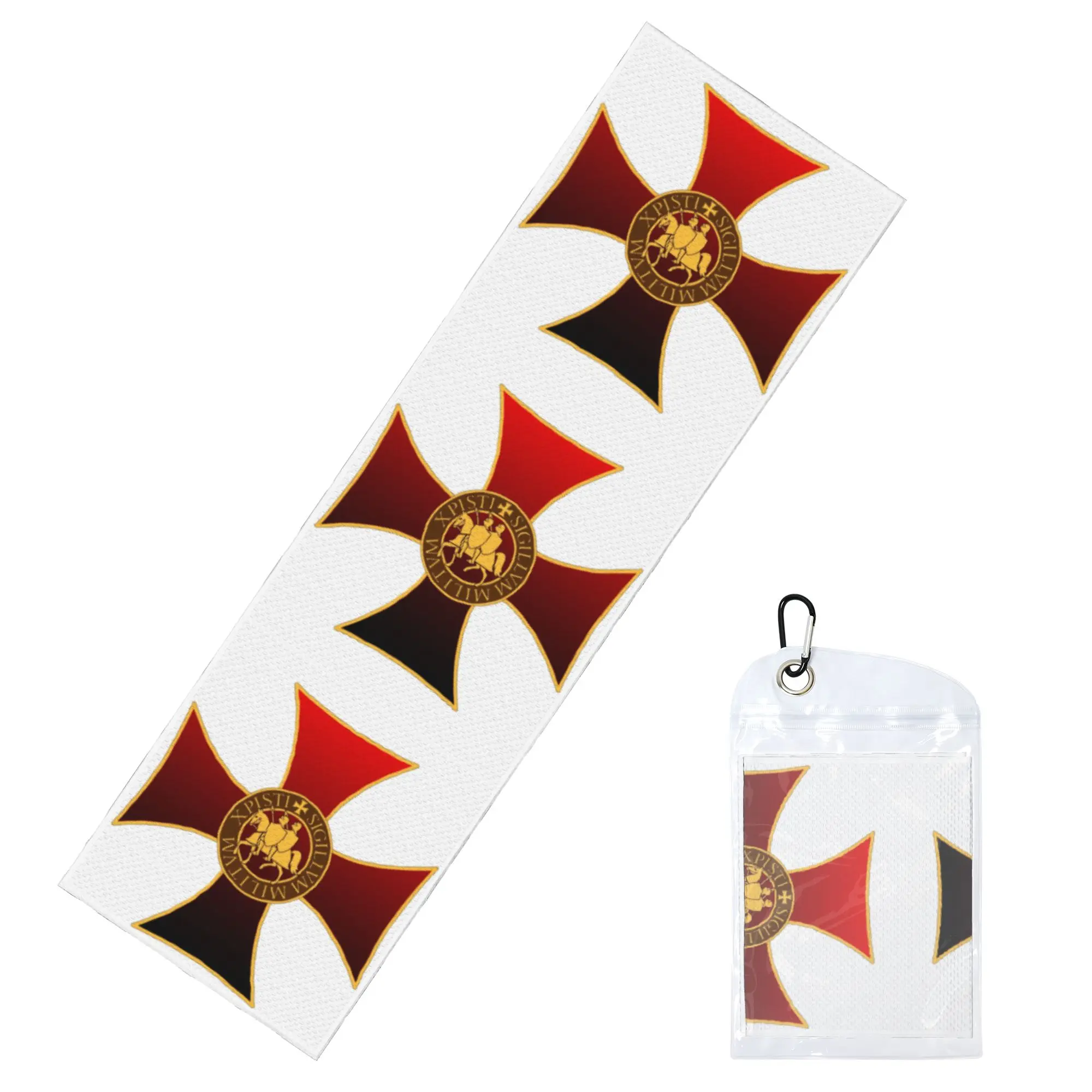 Knights Templar Seal Cross Cold Exercise Towel Face Towel Quick Drying Medieval Crusader Warrior Beach Breathable Cold Towel
