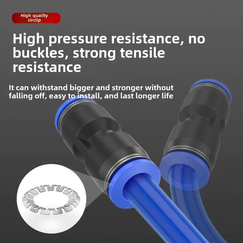 10PCS Pneumatic Quick Connector Pu Plastic Straight Through Peg Py Variable Diameter Pe Three-Way Gas Pipe Quick Insert 4-12mm