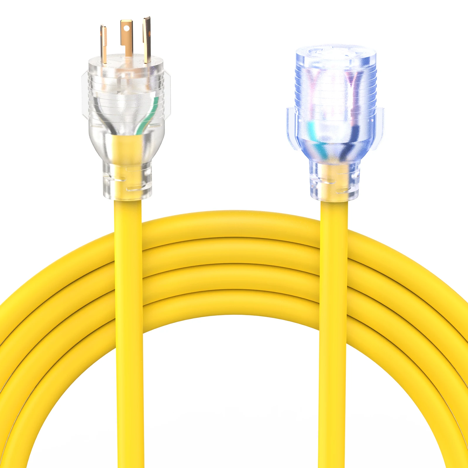 

TOOLIOM NEMA L5-30P to L5-30R Heavy Duty Generator Cord, 30A 125V 3750W, 10AWG SJTW w/Lighted Ends, UL Listed, 25FT/40FT