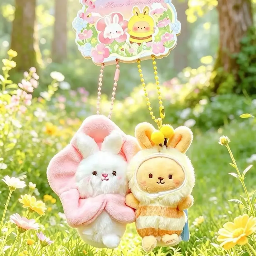 Bee Rabbit Flower Fairy Keychains Dog Butterfly Matching Magnetic Couple Pendant Bag Charms Stuffed Animal Keychains Backpack