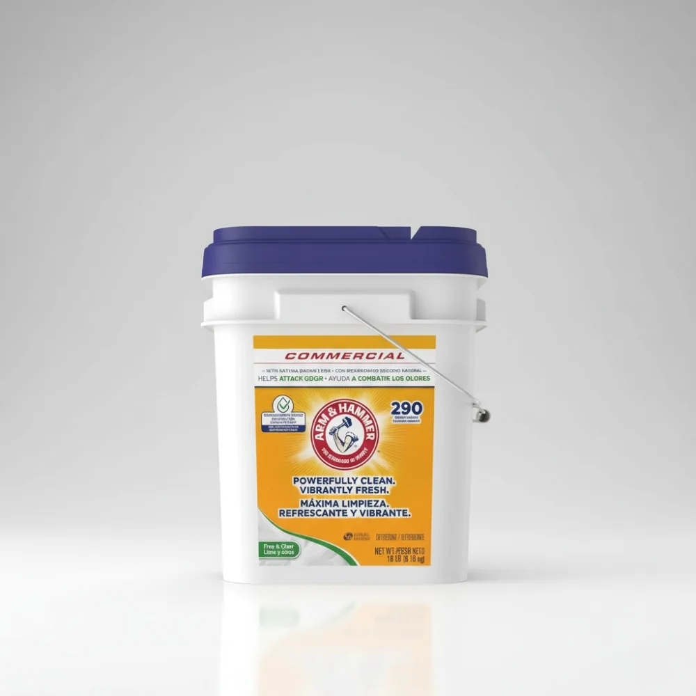 

Professional Powder Laundry Detergent, 290 Loads, Free & Clear, Bulk 18lb Pail for Commercial Use