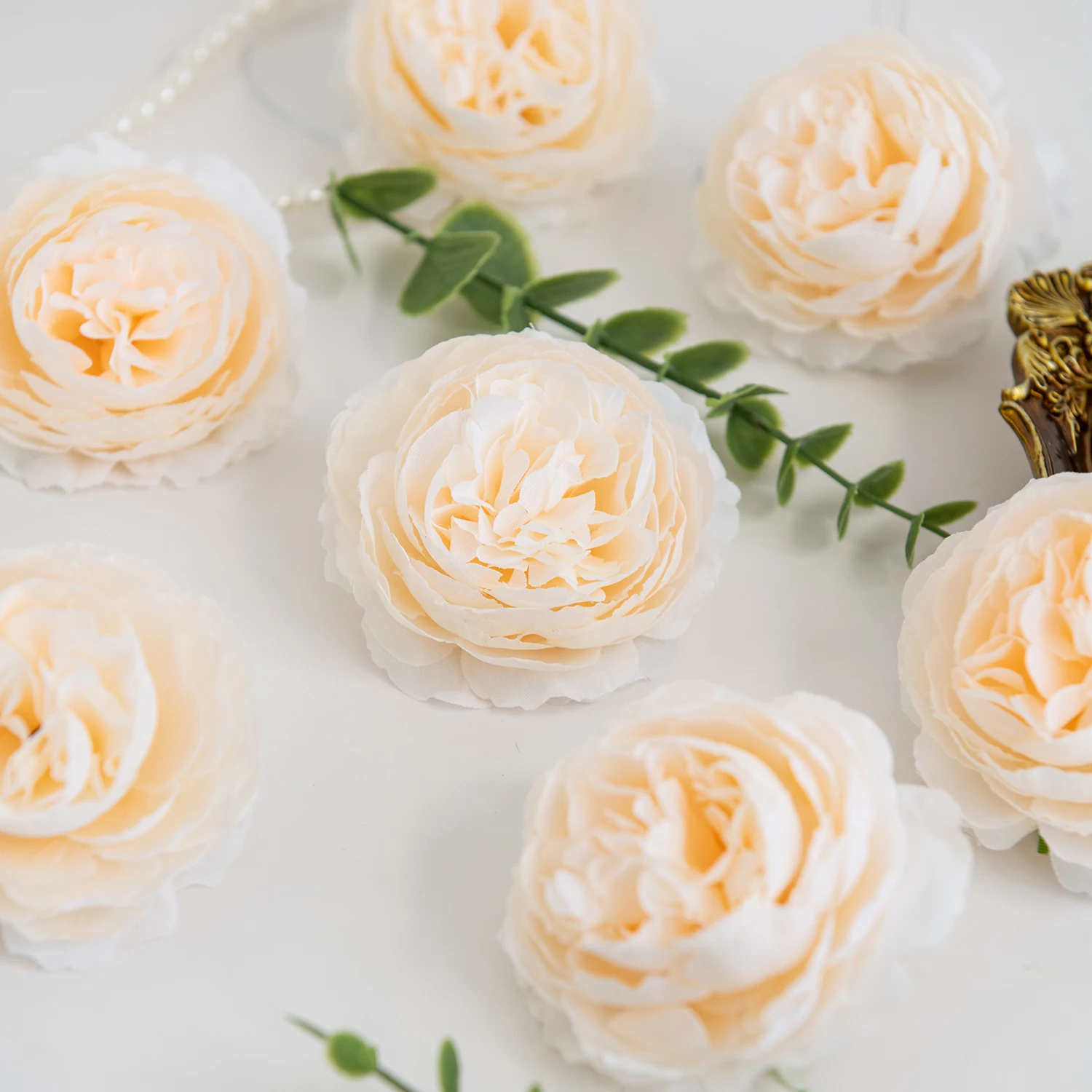 25/50 Stück Künstliche Blumen Seiden-Pfingstrosen-Kombination Hochzeits-Brautstrauß Heimdekoration Halloween-Deko Festival-Kranz DIY Geschenkbox – Detail 9