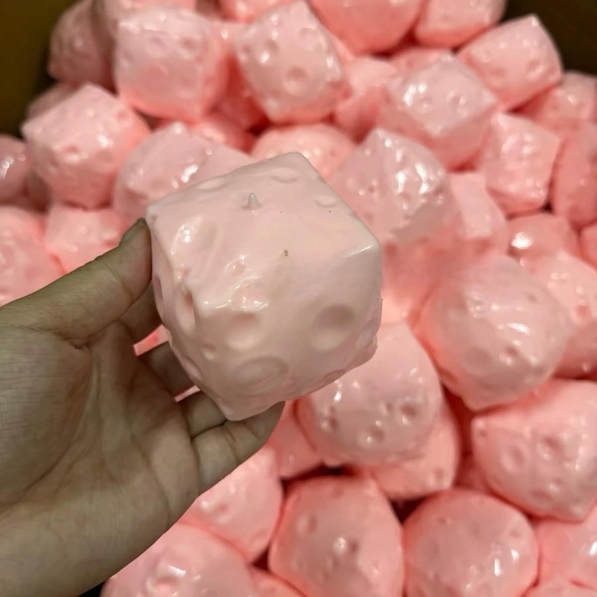 Handmade Ball Crunchy Cheese Cube Stress Ball Big Cheese Shapeable Squeeze Ball Non-Bounce Fidget Toy ASMR Sensory Anti-Stress - view 4