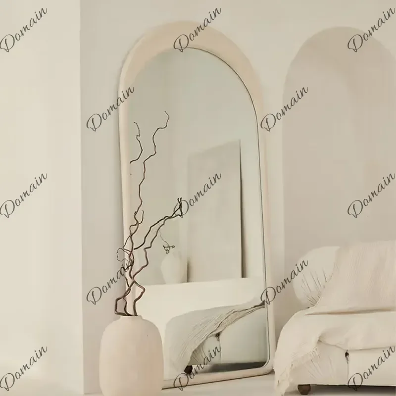 LKJ X Living Room Decorative Mirrors Vintage Nordic Wooden Standing Mirrors Full Body Bedroom Princess Espejos De Piso Home Deco