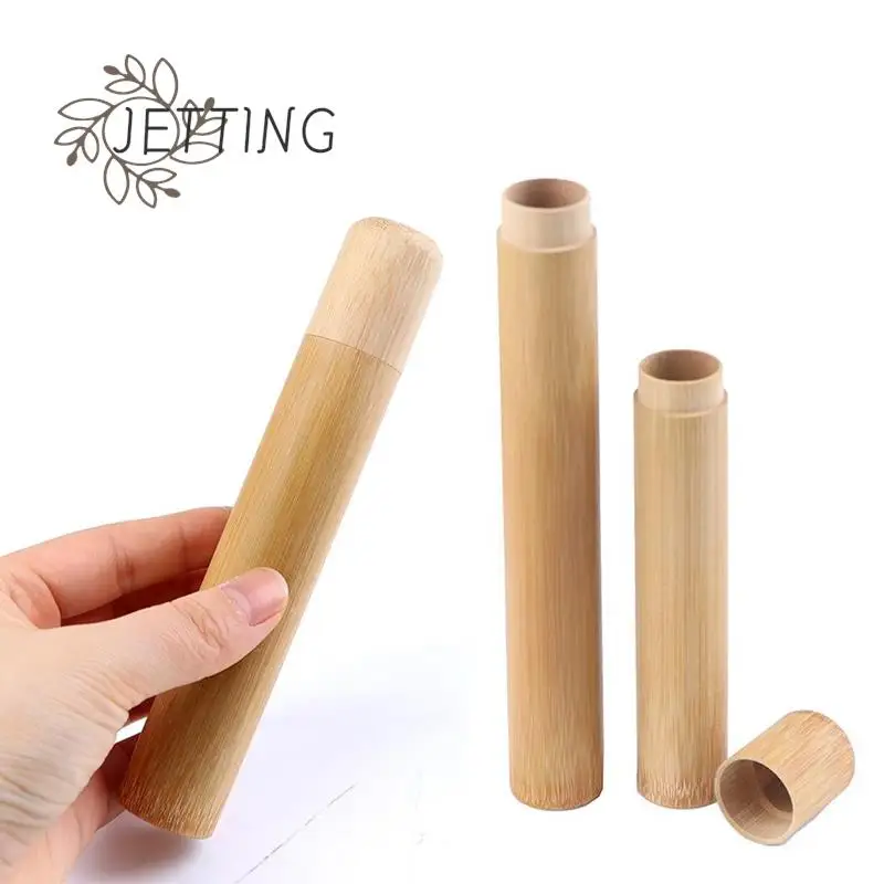 1pc 21/16cm Natural Bamboo Toothbrush Tube Tea Box Toothbrush Holder Toothbrush Case Bamboo