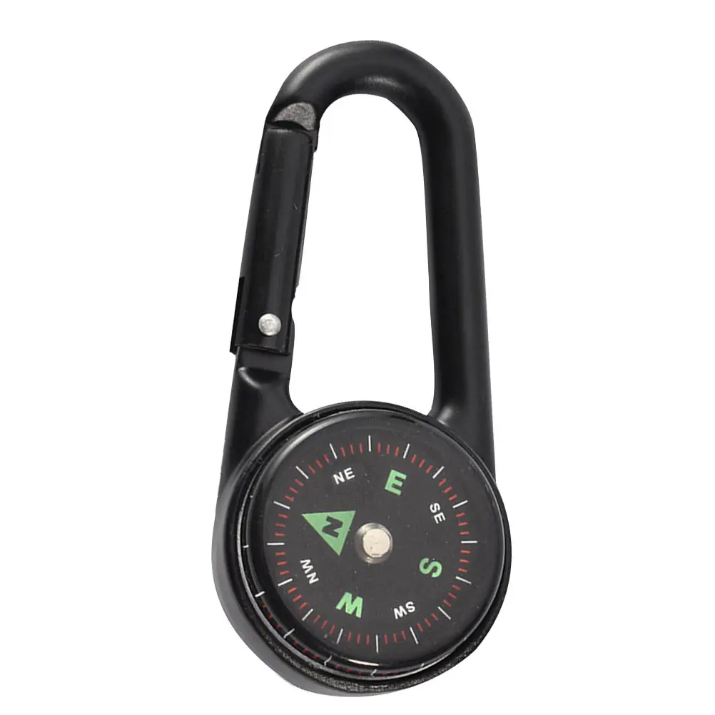 

Compass Carabiner Zinc Alloy with Graduated Ring Durable Outdoor Hiking Camping Climbing Pocket Key Ring Clip Safety Tool