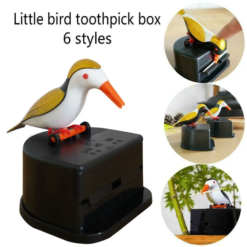

Hummingbird Toothpick Container Toothpick Dispenser Automatic Bird Toothpick Holder Box Home Decoration Kitchen Accessories