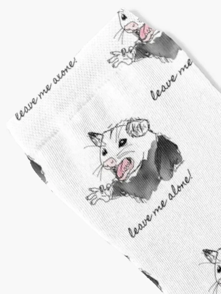 Leave me alone says theOpossum Socks christmas gifts gift professional running Men's Socks Luxury Women's