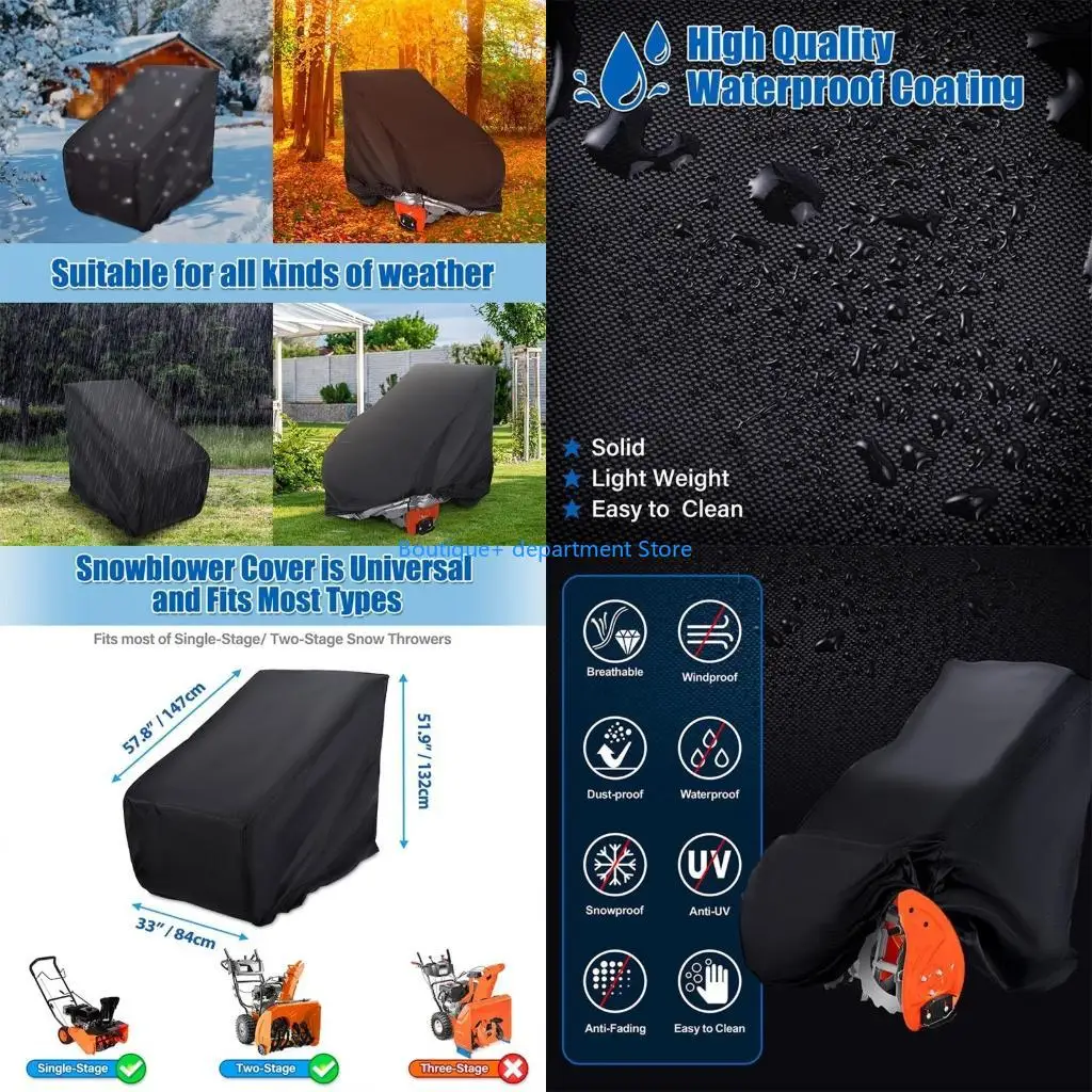 E1PD Weatherproof Polyester Snow Blower Machine Guard Cover All Season Against Rain Snow Dust And Abrasion Damage