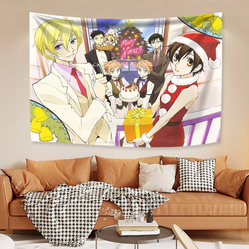 Classic Anime Tapestry Ouran High School Host Clubs Kawaii Home Decor Wall Hanging Bedroom Dorm Background Cloth Birthday Gift