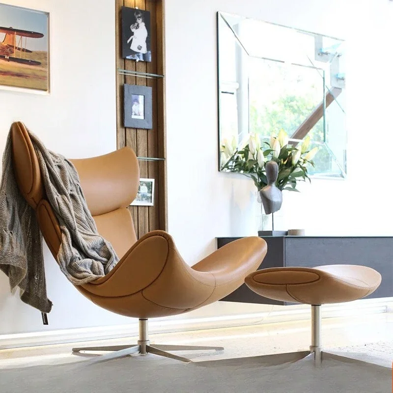 

Snail Single Sofa Chair Nordic Modern Minimalist Genuine Leather Tiger Chair Creative Lounge Recliner Chair Design living room