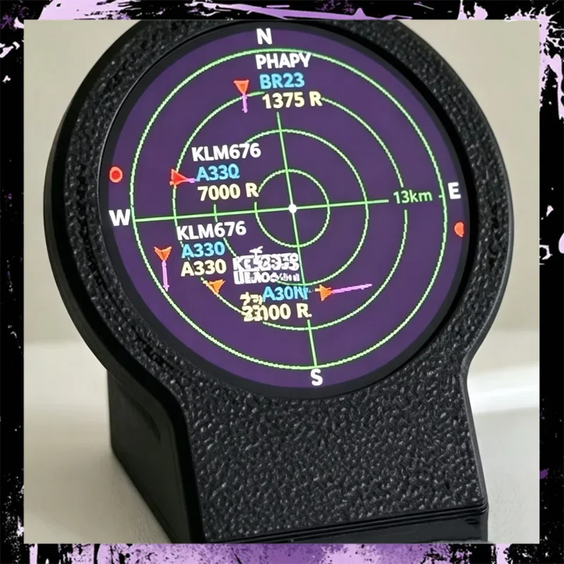IN STOCK USB‑C Deskradar Live ADS‑B Flight Tracker Gadget Sonar‑Grid Display 3D‑Printed Shell Aviation Ornament For Enthusiasts