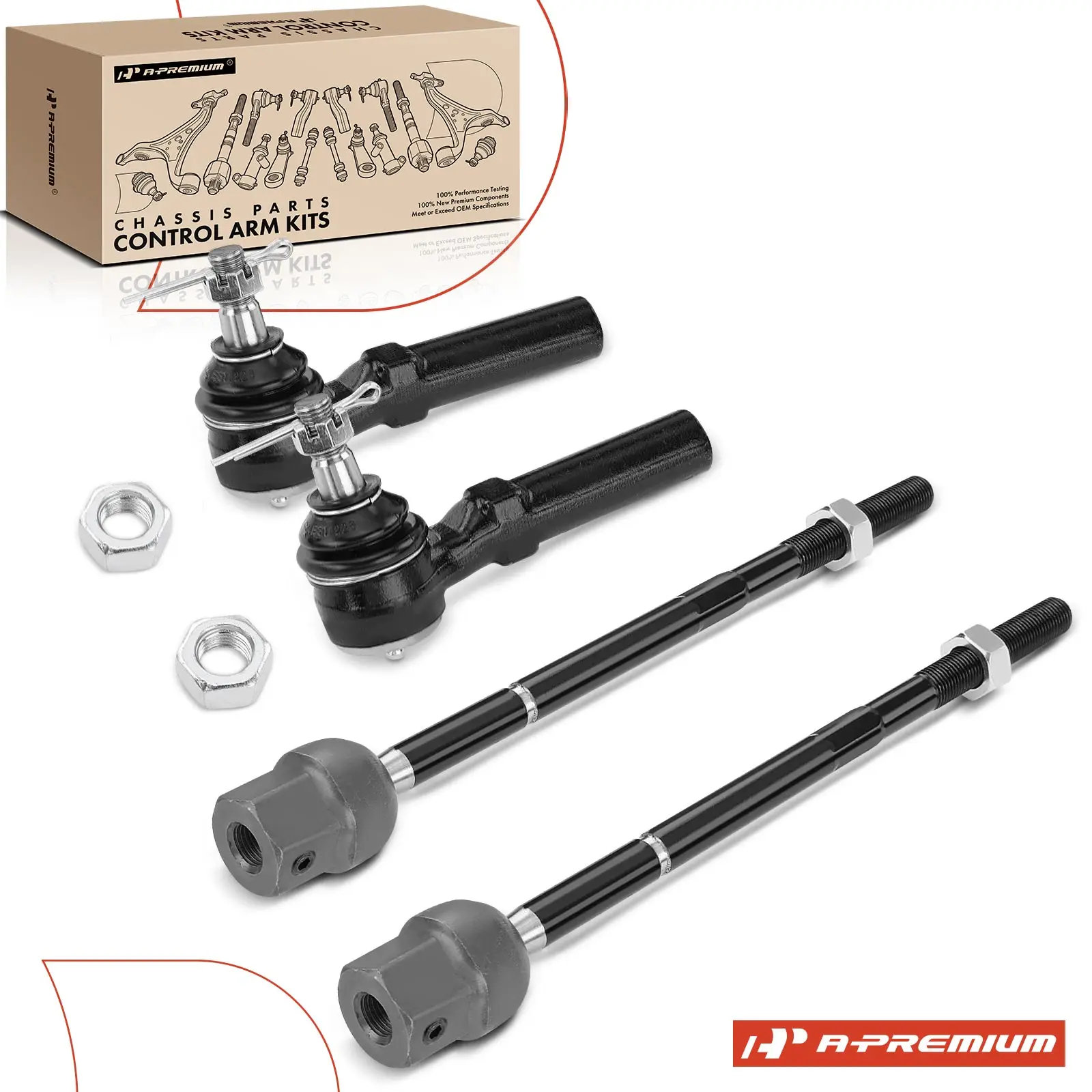 A-Premium 4x Inner&Outer Tie Rod End for Dodge Grand Caravan 1987-1995 Charger 1986-1987 600 Chrysler Town & Country 1990-1995