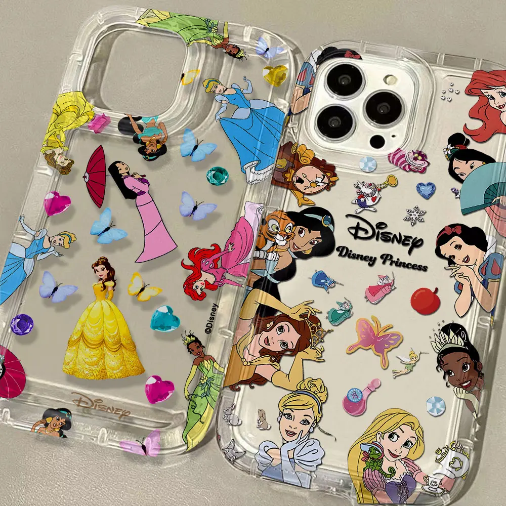 D-Disneys-Princess Clear Case for VIVO Y02 Y15S Y16 Y17S Y20 Y21 Y35 Y36 Y50 Y77 Y91 Y93 2020 5G Airbag Shockproof Cover