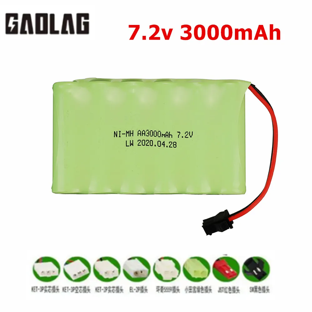 7.2V 3000mah 2800mAh NI-MH Battery for Remote control electric toy boat car truck 7.2 V 2400mAh AA nimh Rechargeable Battery