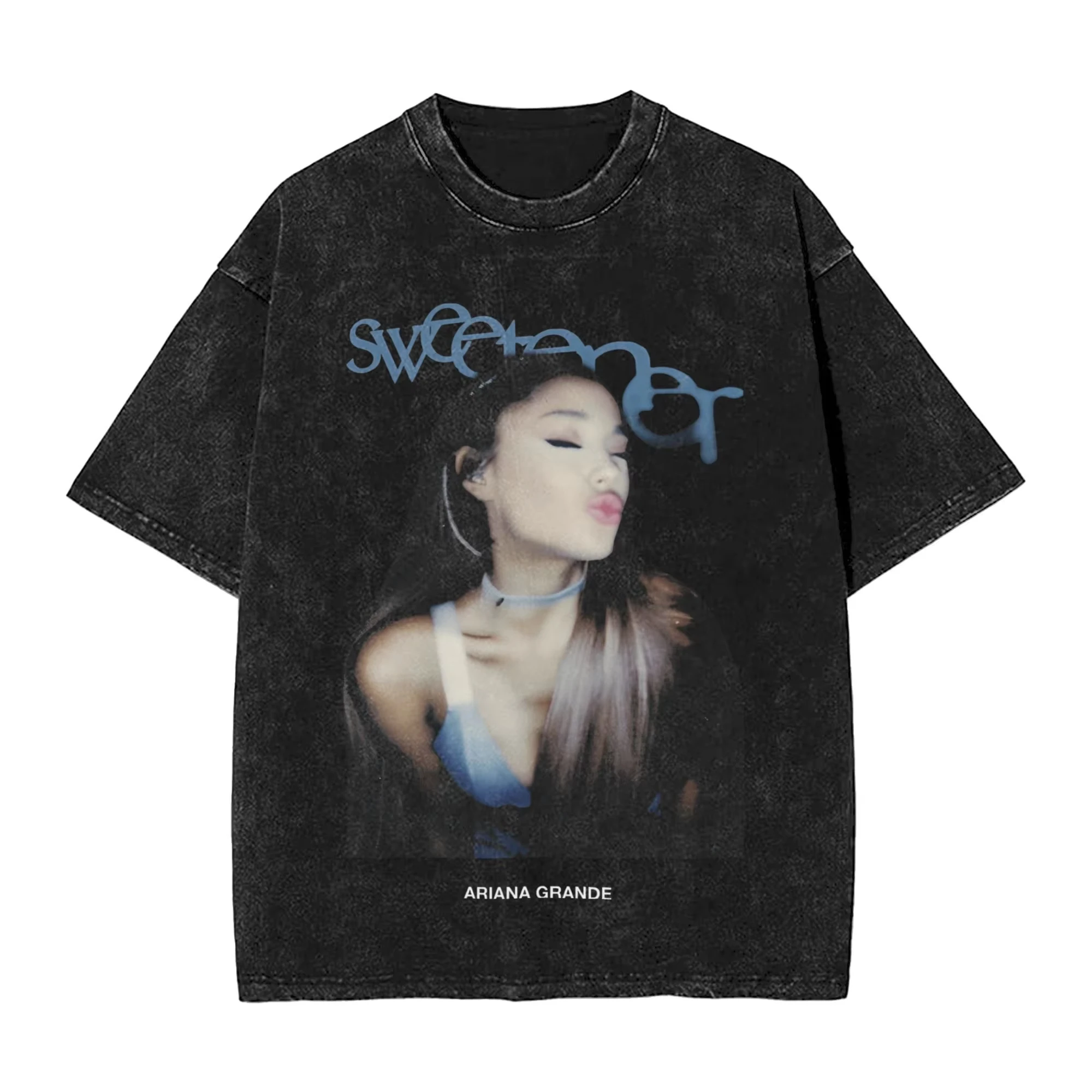 Oversized Washed T-Shirt Arianas Sweetener World Tour Loose T Shirts Grande Popular Tee Shirt for Men Beach Awesome Casual Tees