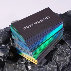 Customized.product.Holographic Foil Printing Blank Black Calling Cards Business Card Custom Logo