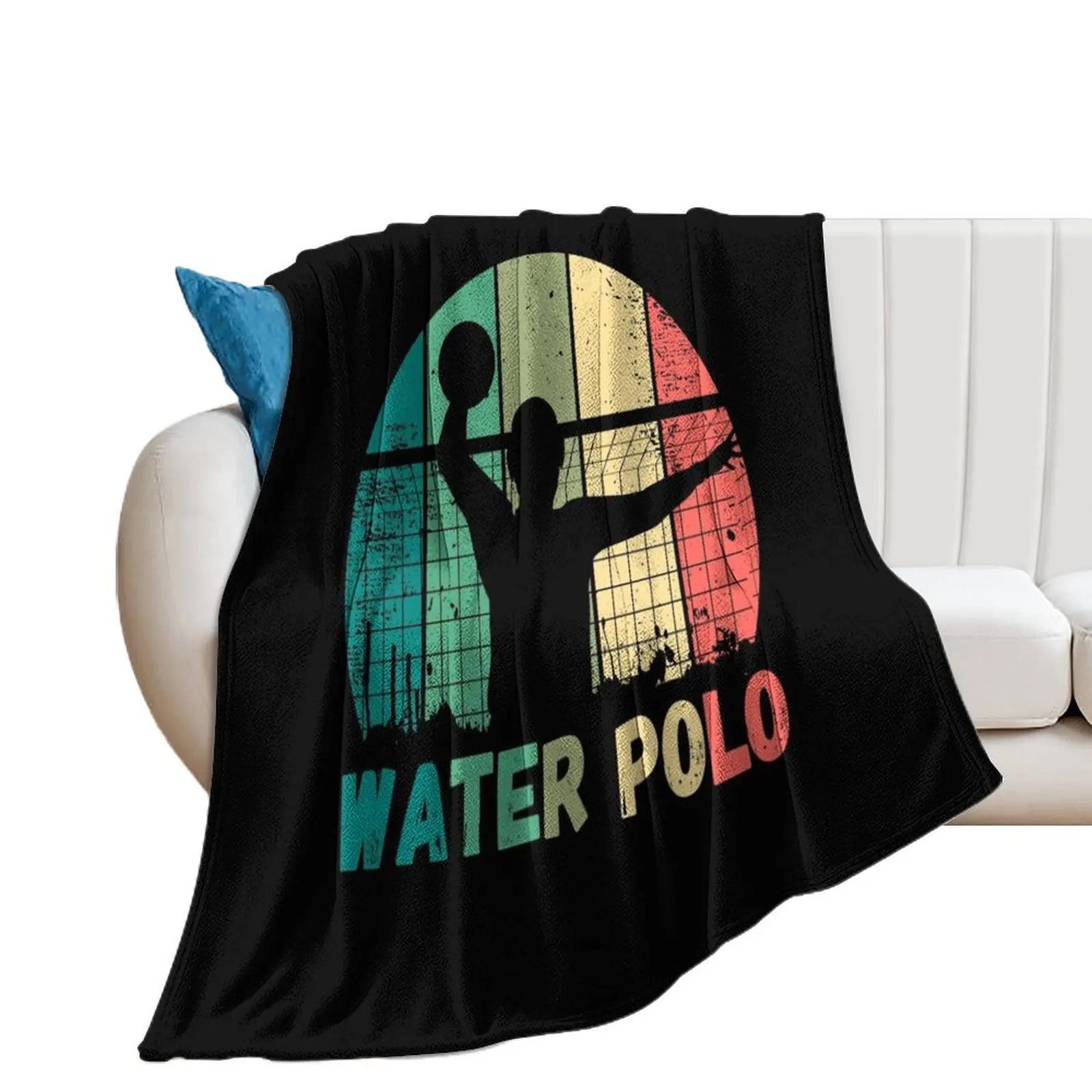 Vintage Style Retro Silhouette Water Polo Tee Throw Blanket Soft Big sofa bed anime Polar Blankets