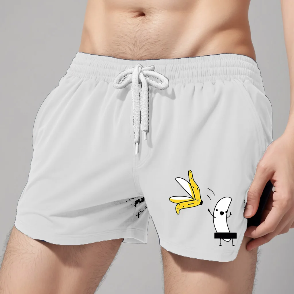 

Шорты мужские пляжные с принтом бананов, дышащие быстросохнущие спортивные штаны для отдыха и серфинга, одежда для спорта на открытом воздухе