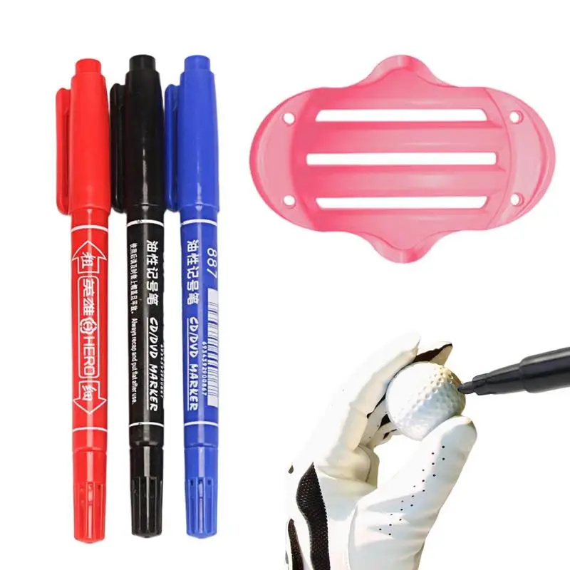 3 PCS Alignment Line Marker Pen Golf Ball Line Template Liner Drawing Marking Alignment Putting Tool Kit Golf Accessories