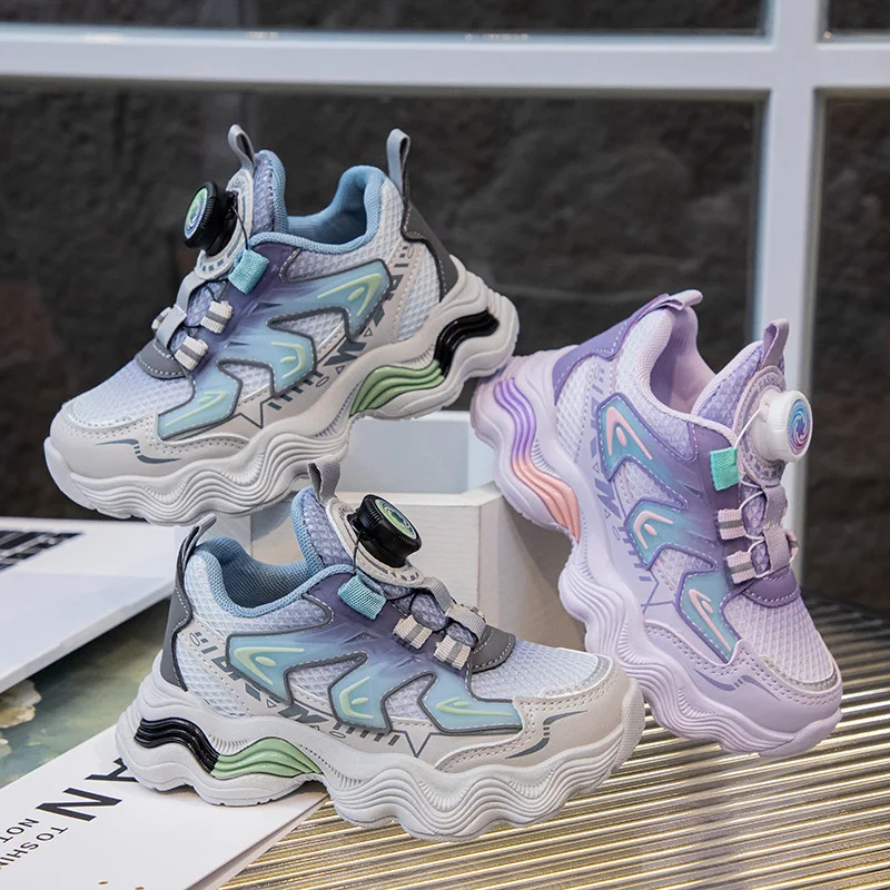 

2025 Spring New Kids Sneakers Fashion Versatile Girls Casual Shoes Simple Comfort Boy Mesh Shoes Lightwe Child Basketball Shoe