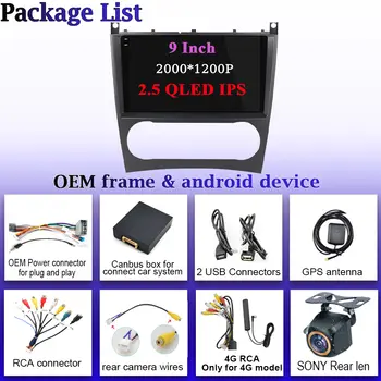 Android 15 CarPlay pro Mercedes Benz třídy C W203 W209 C180 C200 CL203 C209 A209 2004-2011 Multimediální přehrávač 5G GPS displej 8 nejlepší prodej dotykové video pro Mercedes Benz C200 - №3