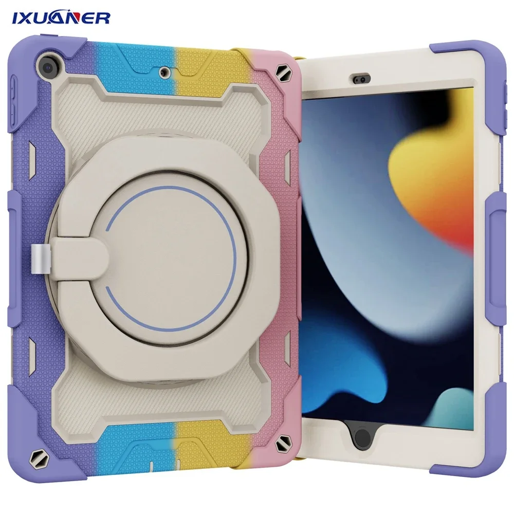 

For Ipad 7th Generation Case Shockproof Silicon + PC Kids for Ipad 9th Generation Case 360 Rotating for Ipad 10.2 Case Funda