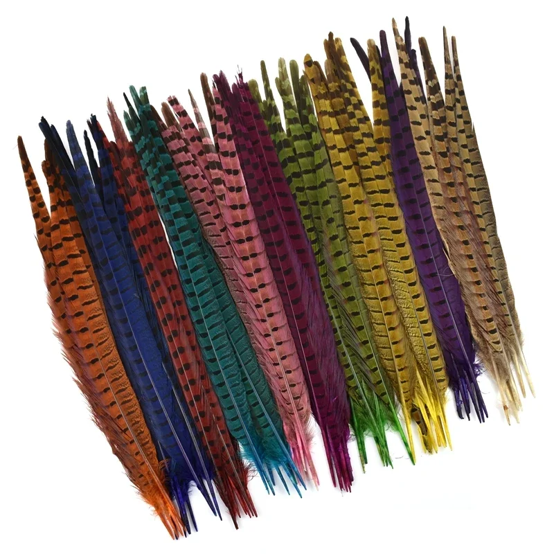 10Pcs/Lot Colored Natural Ringneck Long Pheasant Feathers for Crafts Decor Clothes 40-55cm Large Feather DIY Carnival Decoration