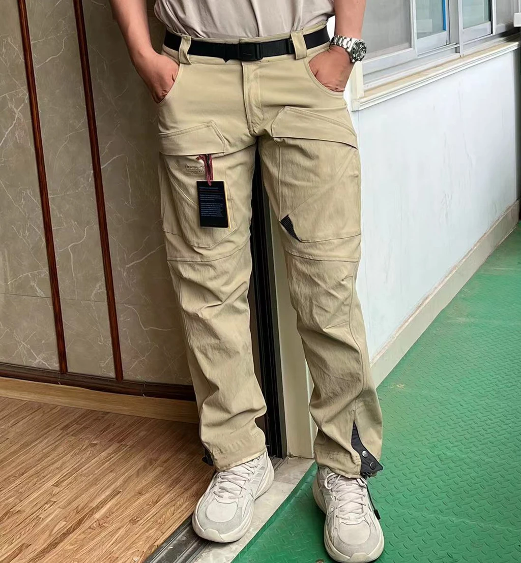 Casual Straight Leg Workwear Pants, Outdoor Wear-Resistant and Splash Proof, Multi Pocket Mountaineering, Khaki Color, 3.0