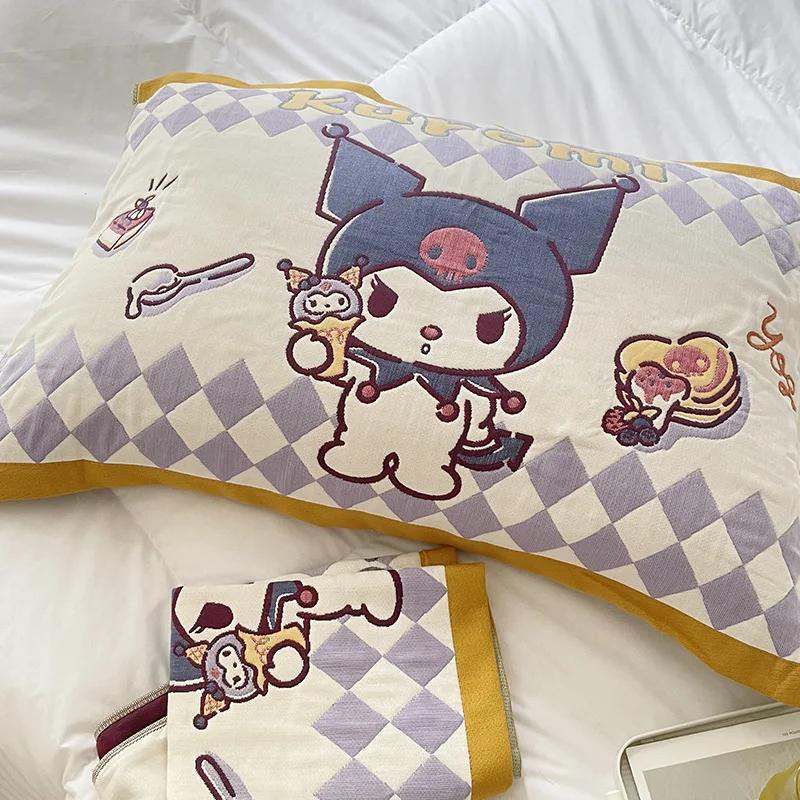 New Sanrio Hello Kitty Pillowcase Kawaii My Melody Kuromi Cotton Pillow Cover Removable Bedroom Home Decoration Children's Gifts