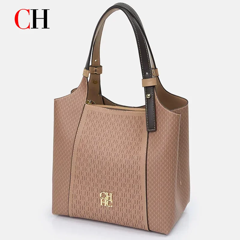 ch-fashion-letter-printed-design-women's-handbag-high-end-light-luxury-vintage-brand-large-capacity-new-women's-tote-bag
