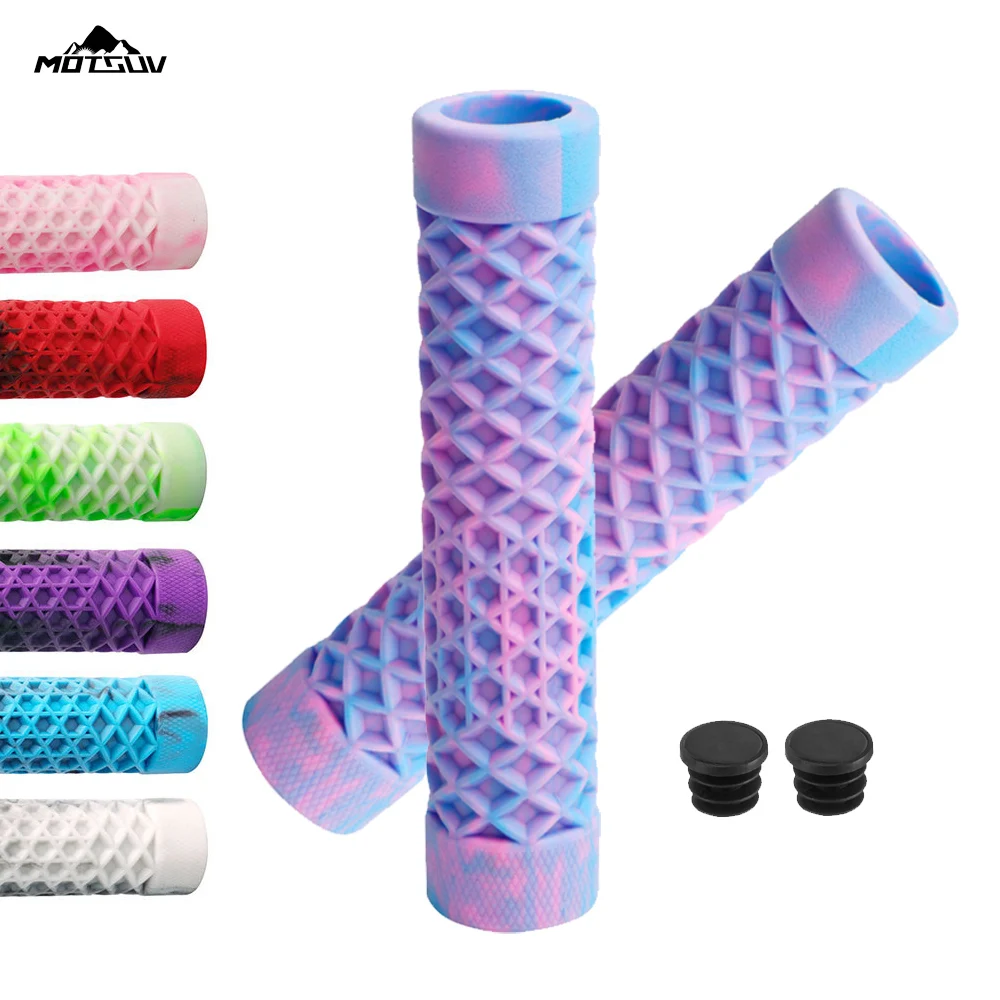 Pó colorido antiderrapante bmx lidar com aperto tpe apertos de bicicleta mtb guiador de borracha ciclismo