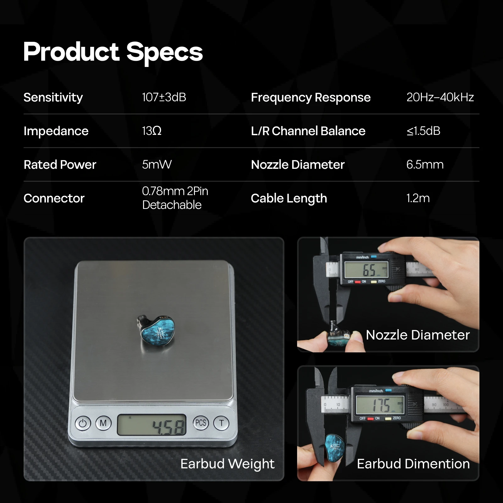 Linsoul Kiwi Ears Stardust 1DD+4BA Hybrid IEM with Ergonomic Fit and Light Construction  - view 6