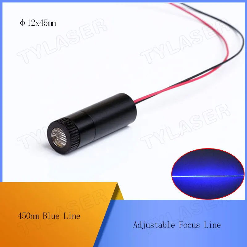 D12X45mm Focusable 450nm Blue Laser 5mw 10mw 30mw 50mw 80mw Line Laser Module Adjustable Focus PMMA Lens