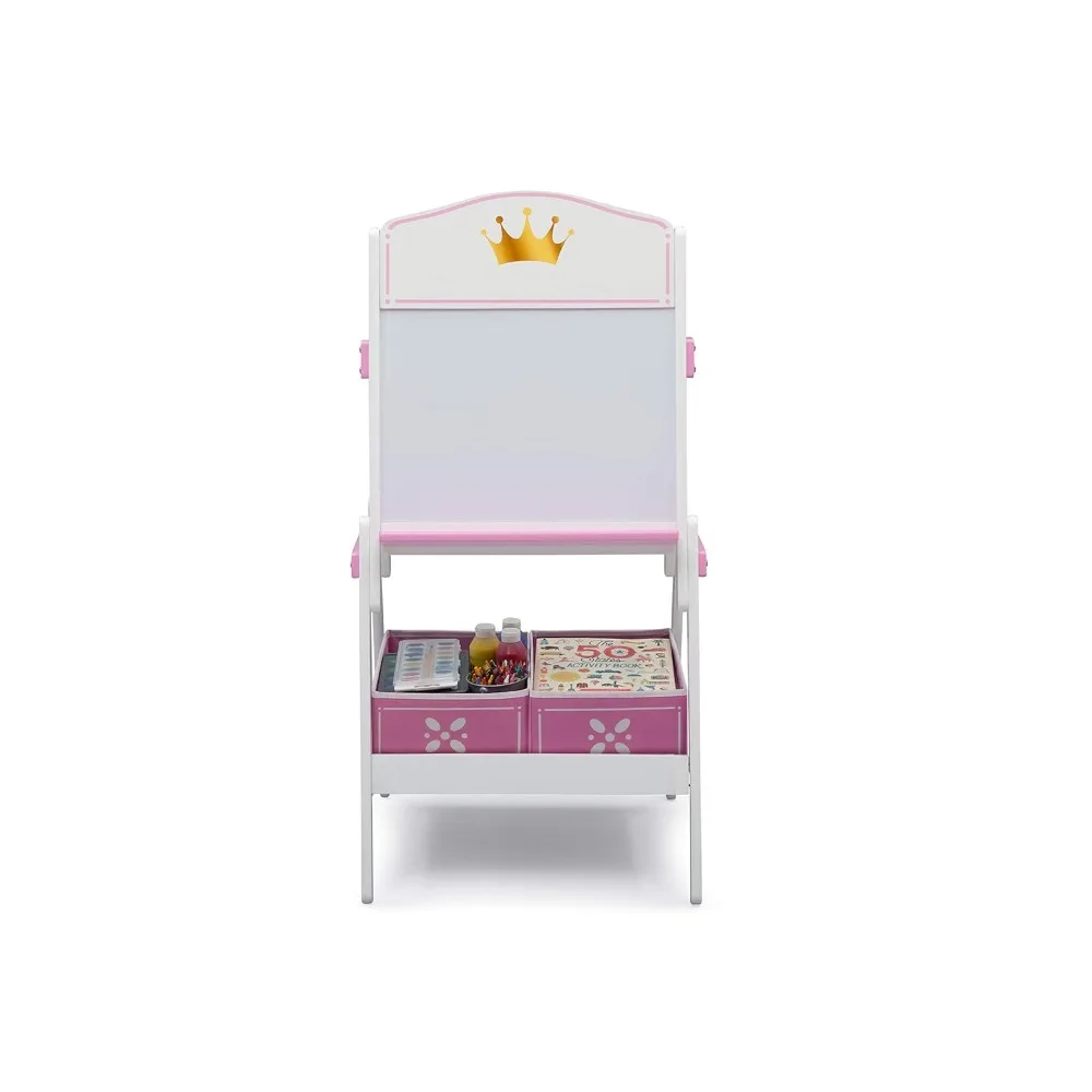 Delta Children Princess Crown Wooden Activity Easel with Storage - Ideal for Arts & Crafts, Drawing, Homeschooling and More