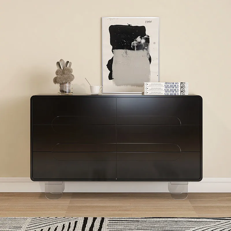 Cream Wind Six Bucket Cabinet Bedroom Locker Bedside Locker Living Room Wall Drawer Cabinet Solid Wood Three Bucket Cabinet