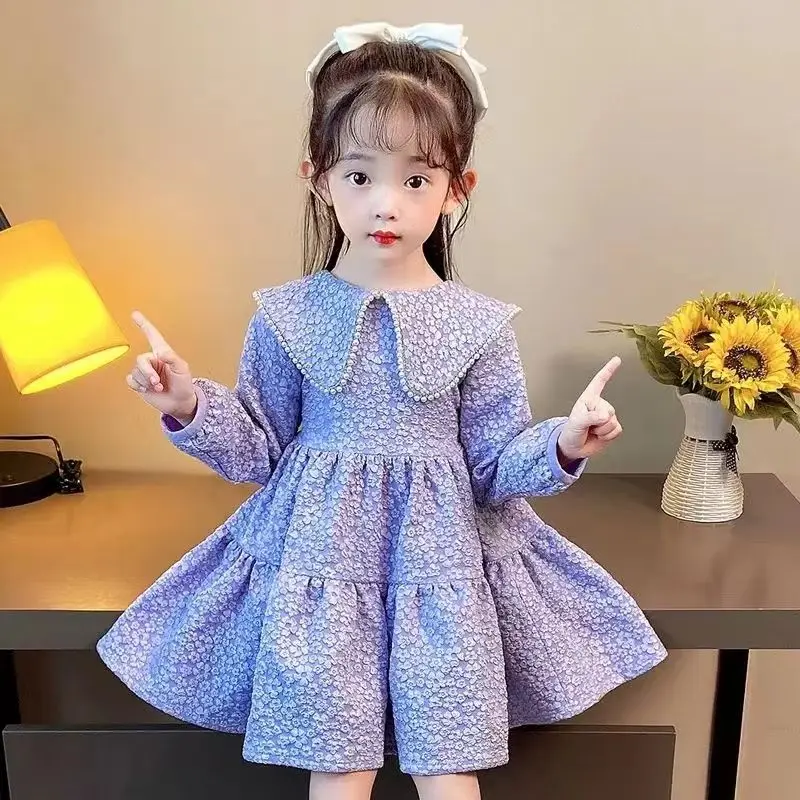 

Girls Spring Autumn Dress Kids Clothes 2023 New Children's Korean Princess Dress Flower Casual Wear for 3-10years