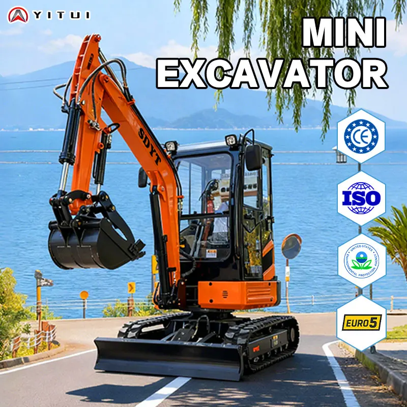 Mini Excavator 2.6 Ton Diesel-Powered Adjustable Working Radius User-Friendly Operationcrawler-Type Mini Excavator Customized