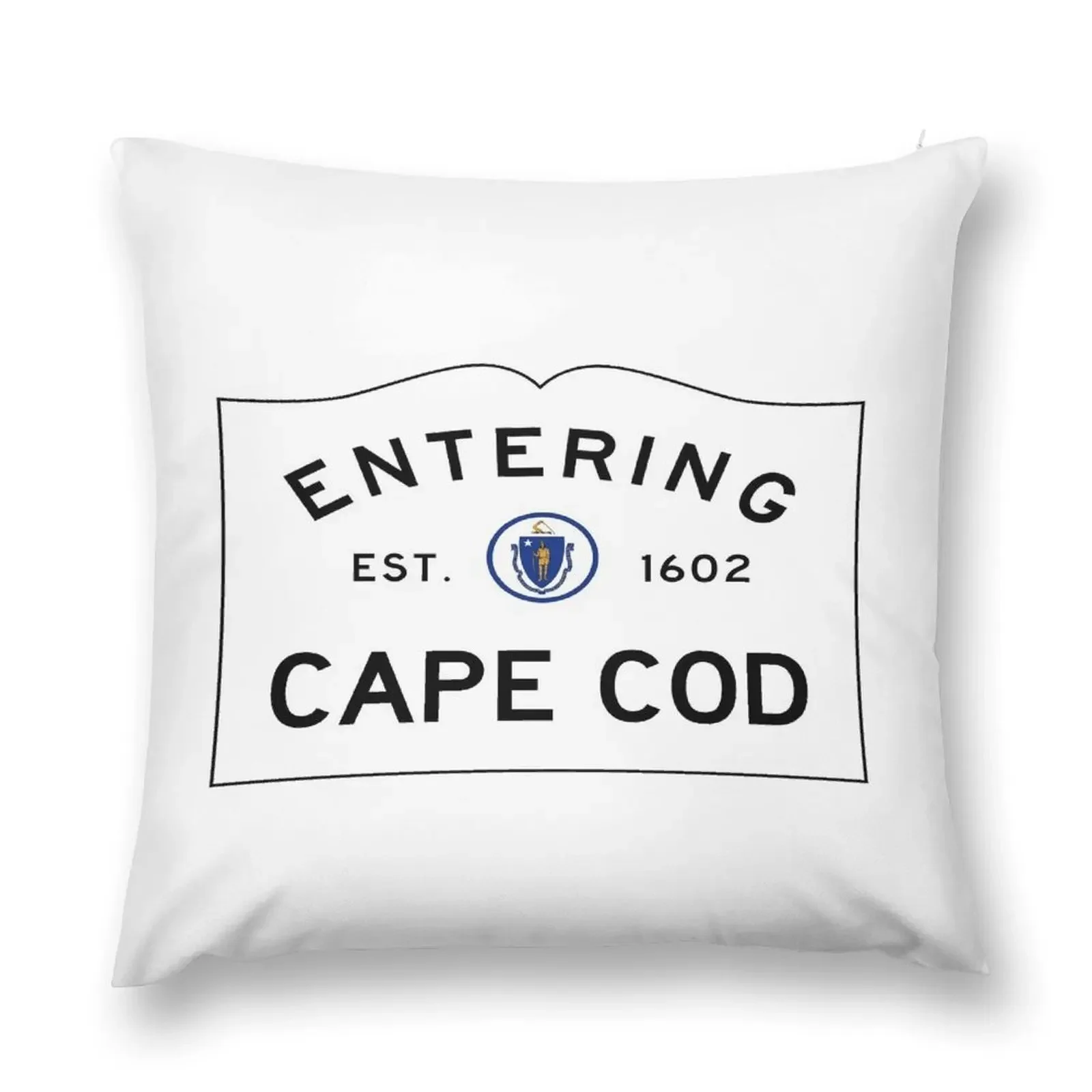 

Entering Cape Cod Road Sign - Cape Cod, Massachusetts Throw Pillow Pillows Aesthetic Sofa Cushions Covers pillow