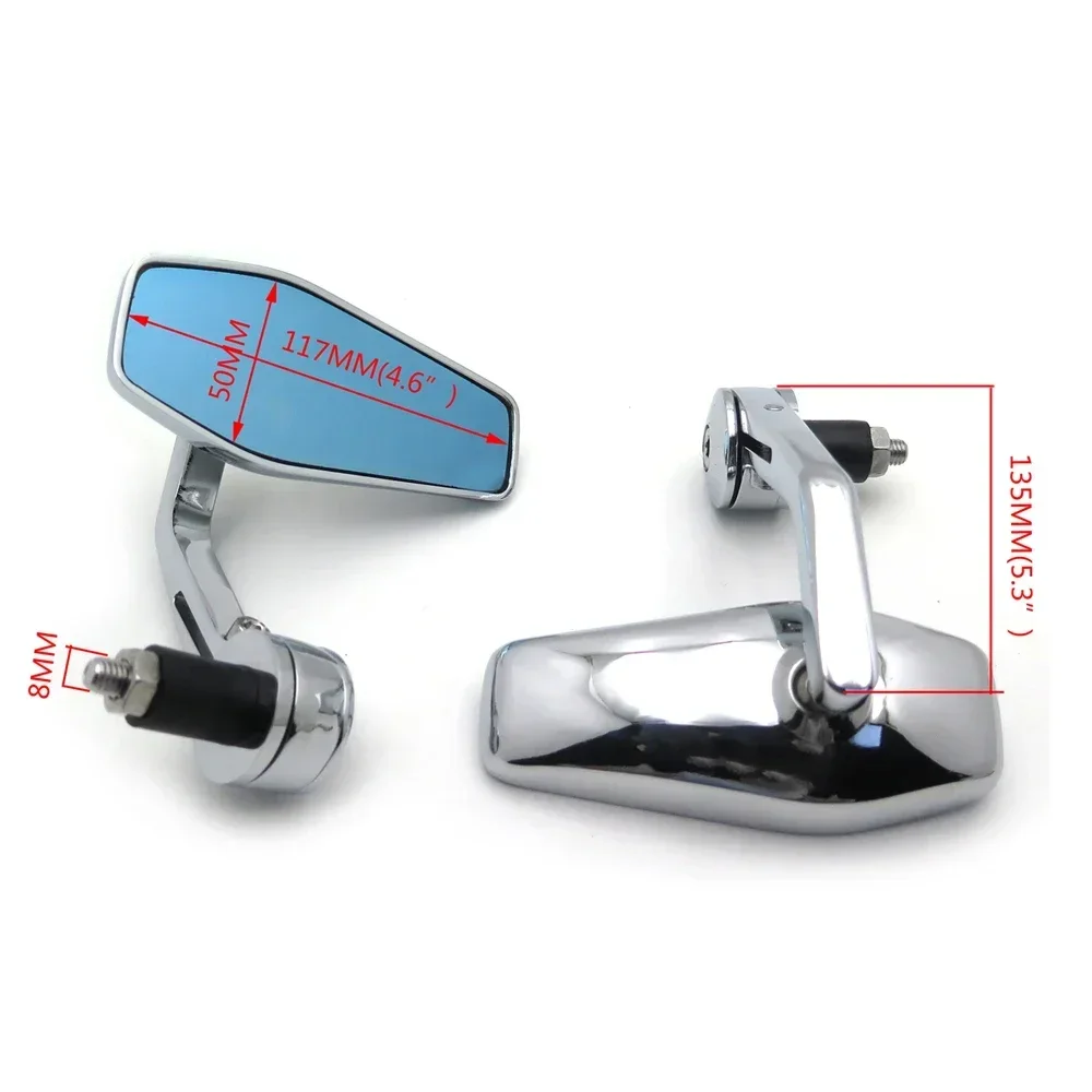 

Motorcycle Mirrors for Honda CB1000R / CB1300 / CB600F Hornat / CBF600,Suzuki Kawasaki Yamaha Harley CHROMED