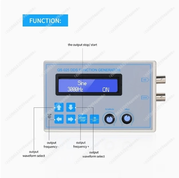 QS-025 DDS Function Signal Generator Module Sine Triangle Wave Square Wave Frequency 1HZ-65534HZ with USB Connection